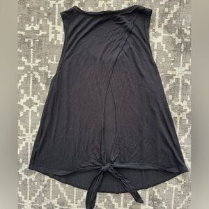 Sun & Shadow Black Tank Top with Open Tie Back